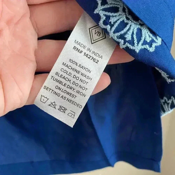 Vera Bradley Blue‎ Floral-print Tie Sleep Top - Picture 3 of 8